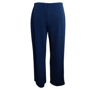 JM Collection PM navy blue glitter straight leg pants shimmer petite trouser